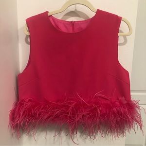 NEW WITHOUT TAGS - Cropped feather top
